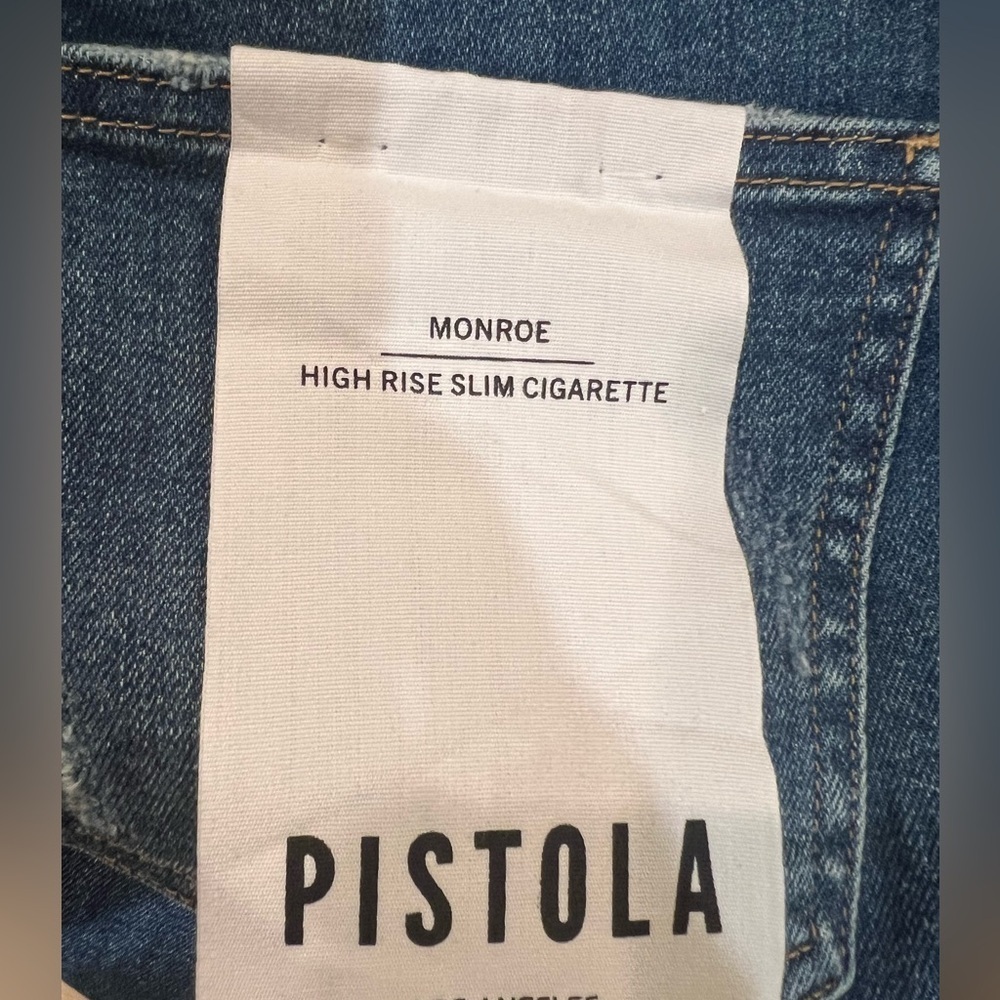 Pistola Monroe High Rise Slim Cigarette Jeans in Leon Wash Size 26 NWT Raw hem - Picture 9 of 10